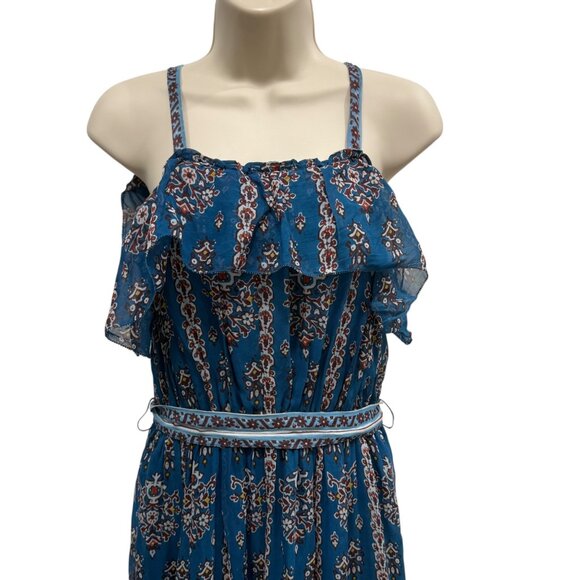 Anthropologie Sasha Maxi Dress S Ruffle Sleeveless Floral Boho Tiered Hem New - Picture 6 of 9